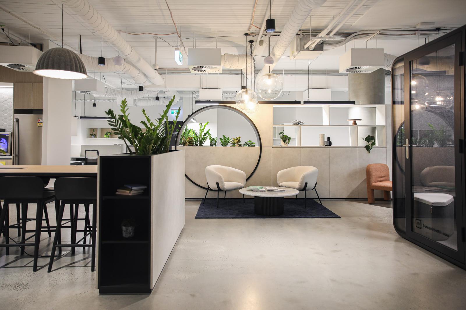 The members' lounge at Hexa Space, Box Hill