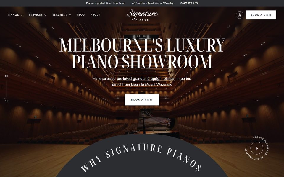 The Signature Pianos website